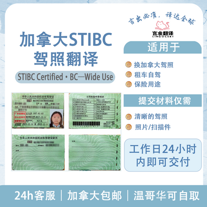 加拿大STIBC驾照翻译