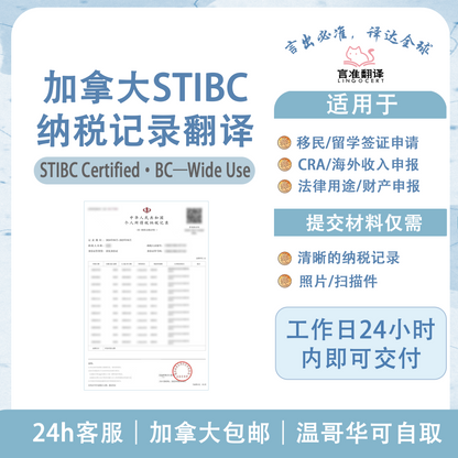加拿大STIBC纳税记录翻译